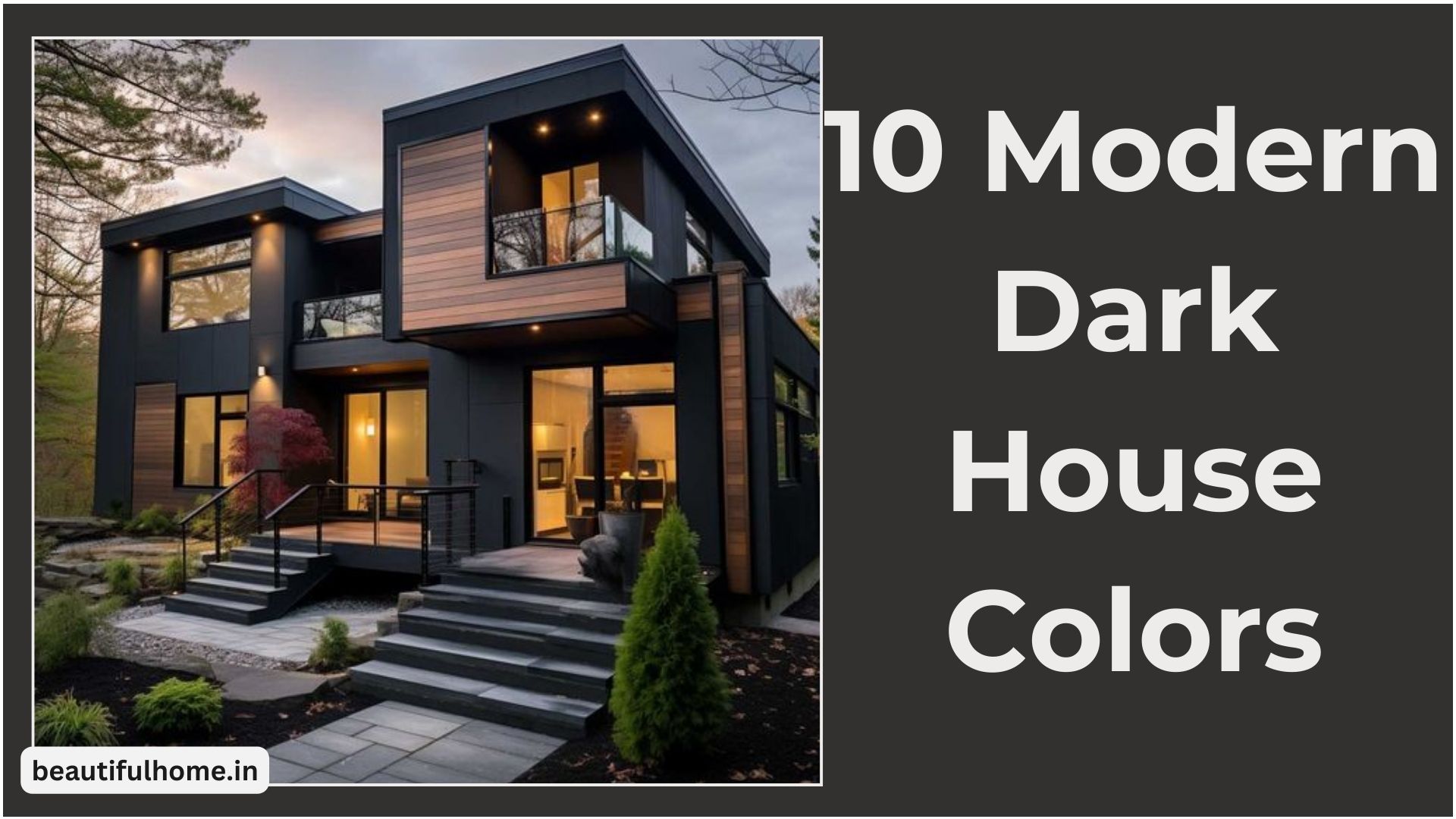 10 Modern Dark House Colours to Make A Style Statement: Dark Colours Shade For Home Exterior – Beautiful Homes